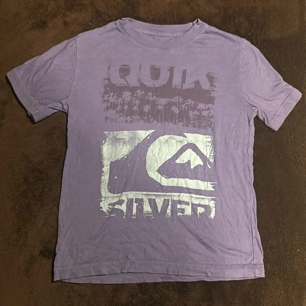 Quiksilver Boys Purple Graphic Print Short Sleeve Cotton T-Shirt Small